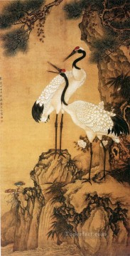 中国 Painting - 中国の伝統的な神泉鶴